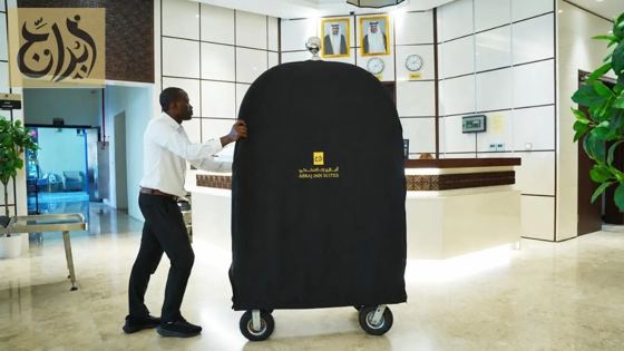 Bellman and luggage service at the reception of Abraj Suites Hotel Doha