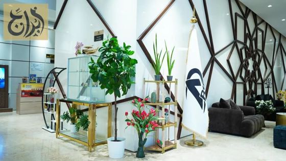 Decorated lobby corner at Abraj Suites Hotel, Al Mansoura, Doha